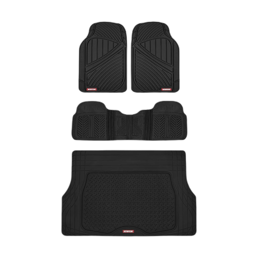Motor Trend FlexTough Performance — rubber mats + cargo liner, full set
